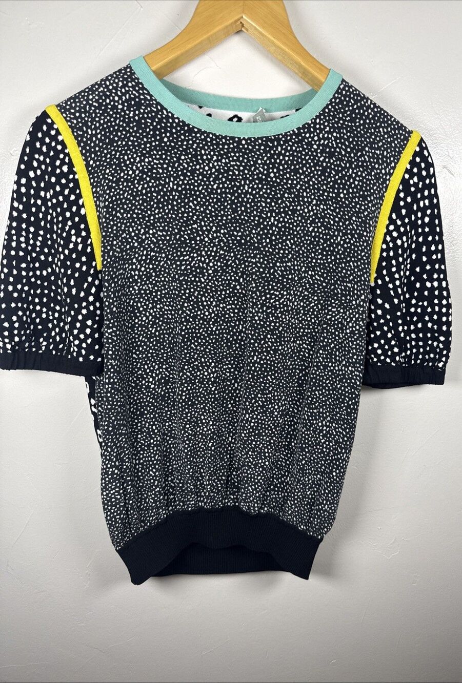Max Mara Women's Mallo Floral Contrast Trim Knit Top (PLEASE READ)